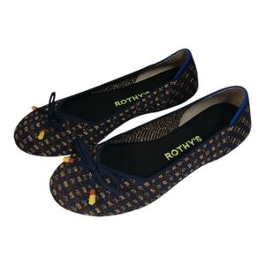 Rothy's The Bow Flat Evening Metallic Slip On Ballet Flats Shoes Womens Sz 5-EUC